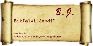 Bikfalvi Jenő névjegykártya